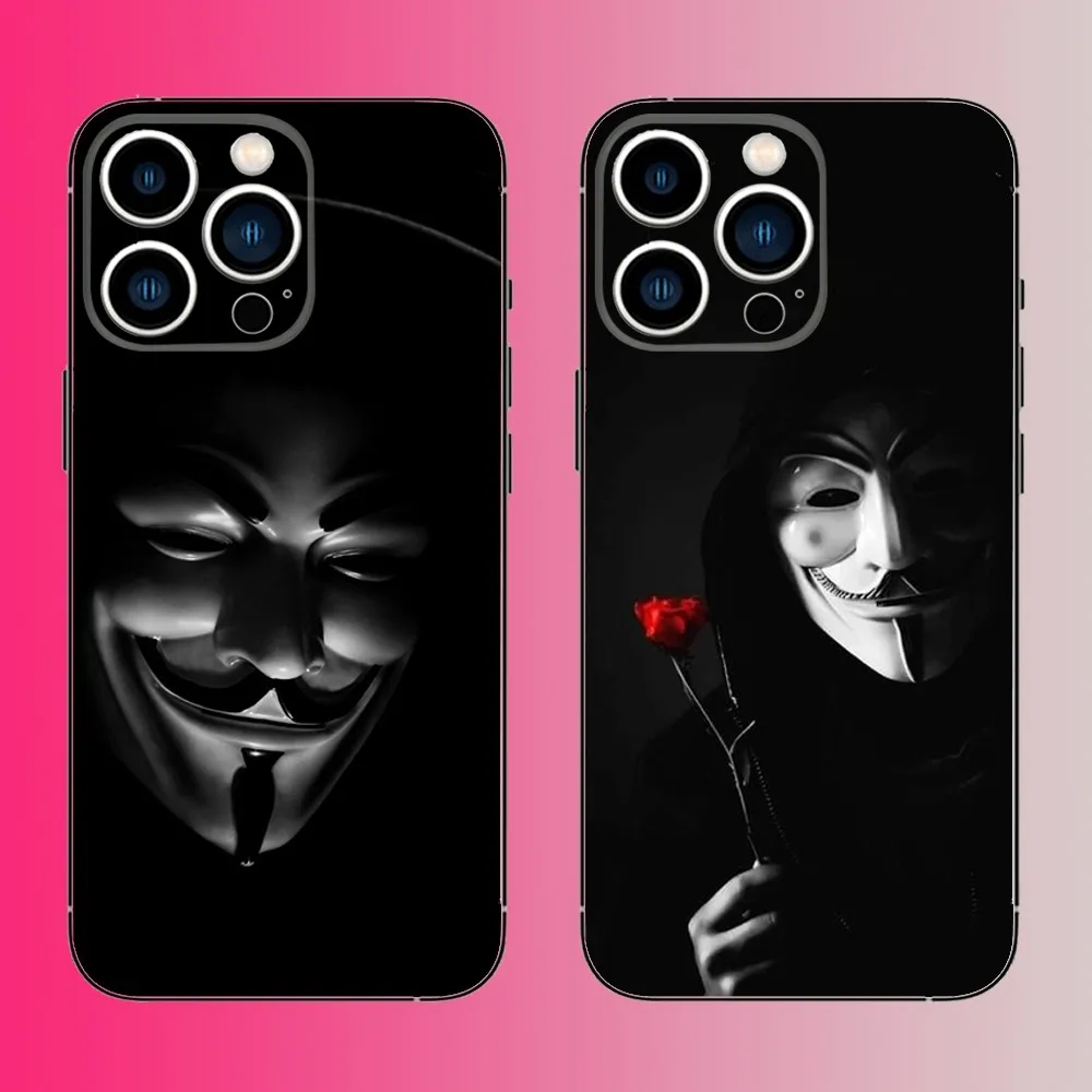 

Anonymous Phone Case For iPhone 16,15,14,13,12,11,Pro,Max,Plus,Mini,X,XS,XR,8,7,6,S,SE Soft Black Case