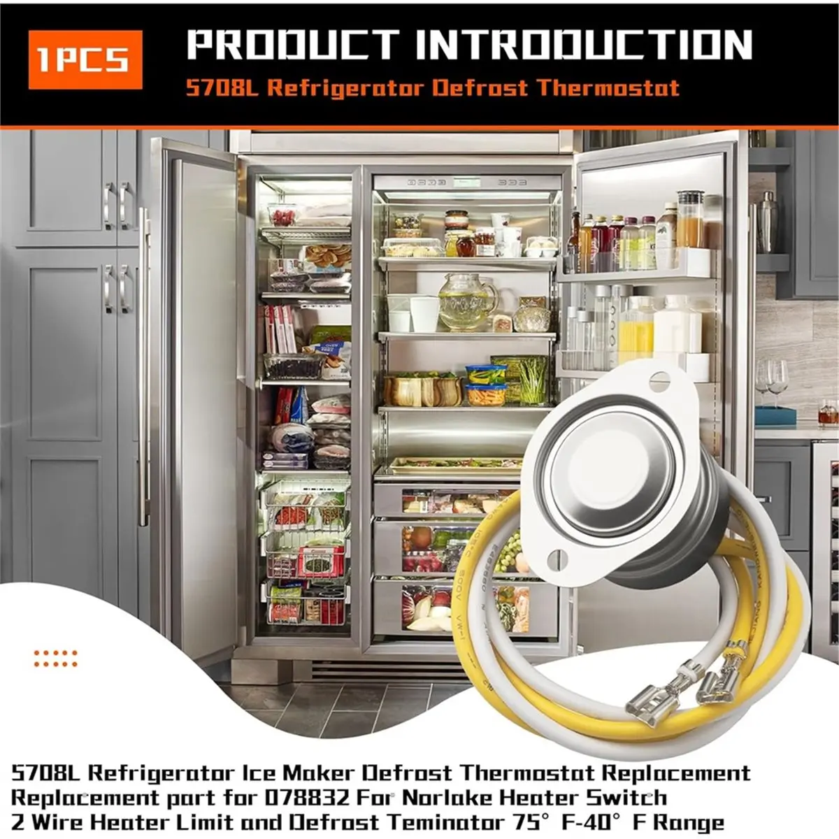 Big Discount 5708L 2-Wire Defrost Termination Switch 75°F-40°F for Bohn, Heatcraft, Norlake, Chandler, Larkin & Climate Control