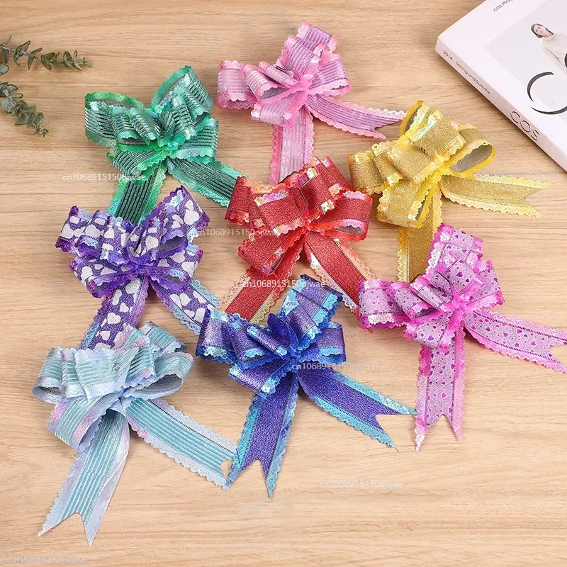 Ribbon Pull Bows Gift Knot Ribbon Christmas/Wedding Gift Decoration Gift Wrapping Bows Packing Car Decor Random Color