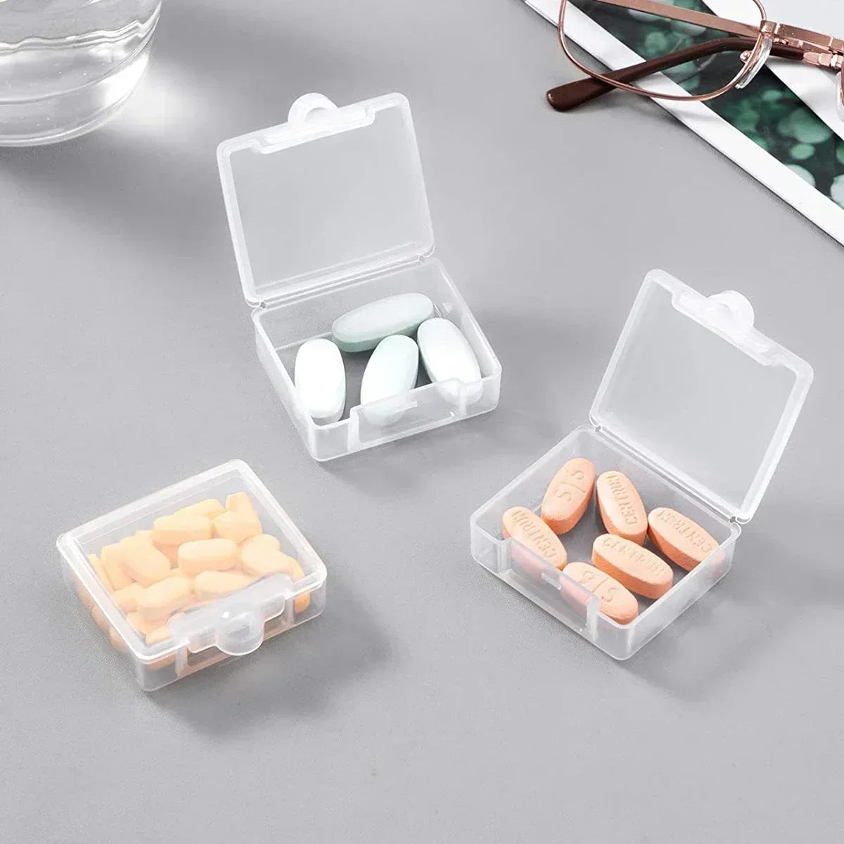 

3 Pcs Portable Small Pill Box Daily Mini Pill Organizer Travel Pocket Carry With You Portable Medicine Storage Box