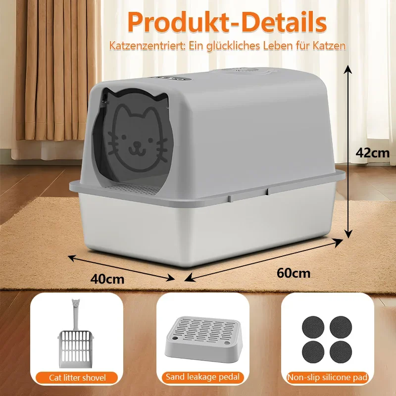 2025 New Trends Wholesale Large Capacity Electric Cat Litter Box Enclosed Smart Deodorant   Cat Toilet