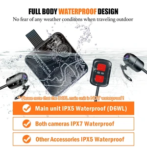 VSYS-WATER CAMERAGE VSYS-MOTORCYCLE, D6RL, D6WL, DUAL 1080P, DVR, WIFI, FRONT AND REAR, BLACK BOX MOTO DVR, WIFI Main Motorcycle Camera Sales - №4