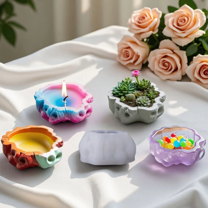 Premium Silicone Planter Mold For Resin Crafts With Realistic Texture And Easy Demolding