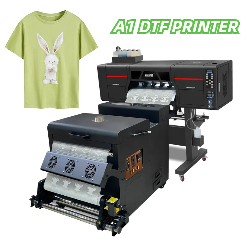 Small business 60cm dtf printing machine A1 desktop dtf inkjet printer with shaker printing pet transfer film for t-shirt