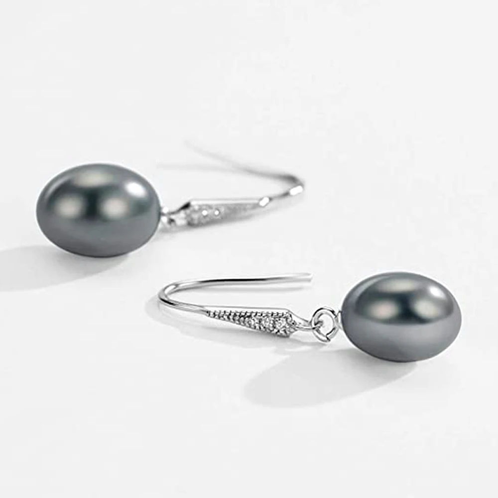 Huitan Personality Black Simulated Pearl Hook Earrings for Women Luxury Trendy Female Wedding Engagement Accessories Hot Jewelry