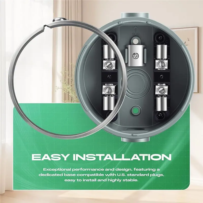 AB06 Meter Socket 100A,4-Jaw Meter Base Meter Socket 240V Single Phase 3-Wire With Horn For Overhead Or Underground
