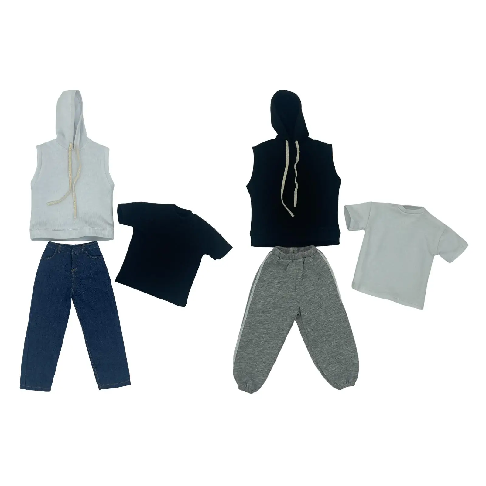

3 Pieces 1/6 Scale Sleeveless Hoodie and Pants for 12in Action Figures Accs