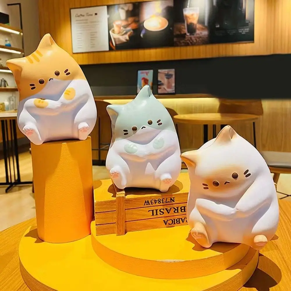 Kawaii dos desenhos animados gato squeeze brinquedos plushie lento rebote descompressão boneca liberação de estresse bonito brinquedo de ansiedade