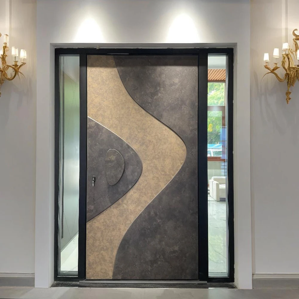 

Entry Doors Front Pivot Exterior Entrance Casement Door Main Villa House Gate Vintage Security Door Aluminum Home Decor Custom
