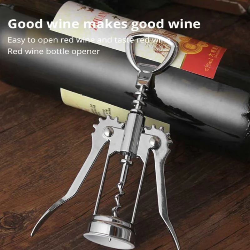 1pc Stainless SteelWine Corkscrew Wine Opener Multifunctional Zinc Alloy Stainless Corkscrew Kitchen Supplies Wine Utensils