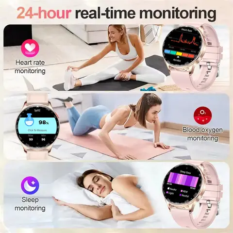 Ny hörlurar Smartklocka 2 i 1 för Android iOS med TWS Bluetooth-hörlurar Puls Blodsyre Sport Smartklocka Kvinnor Man 8 best sales vo2 - №7