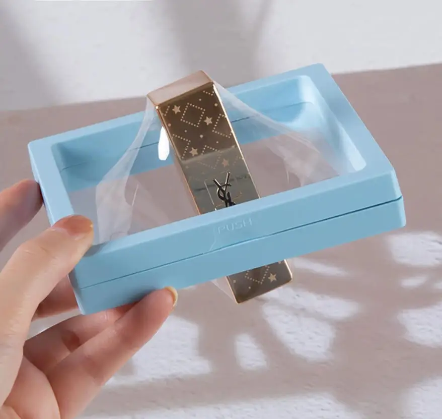 10pcs 3D PE Film Jewelry Storage Box Packaging Case Free Stand Floating Frame Membrane Ring Earrings Necklace Display Holder view 6