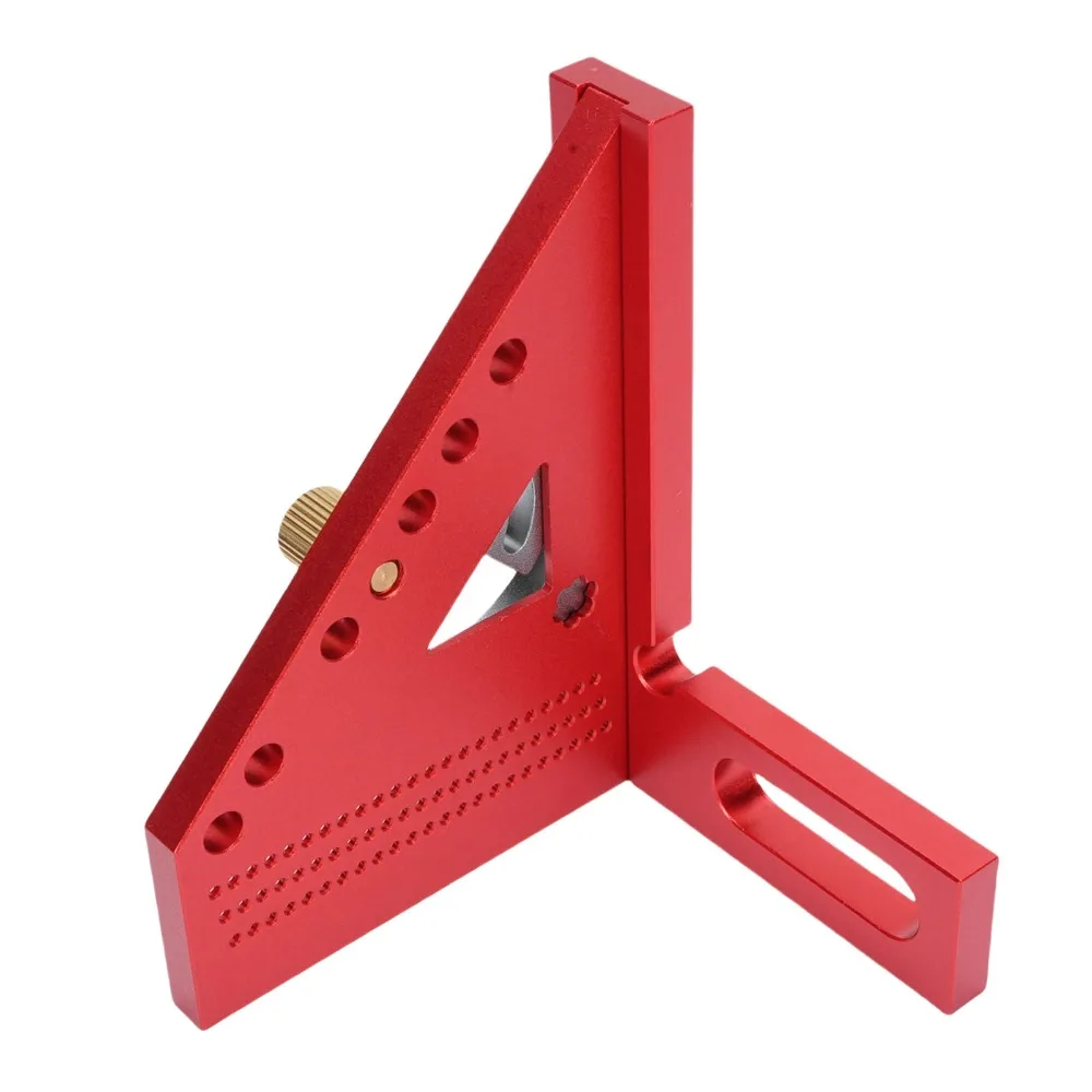 Precision Aluminum Alloy Multi Angle Ruler Red and Gray Precision Hole Scribing Carpenter Square Protractor Ruler Engineering