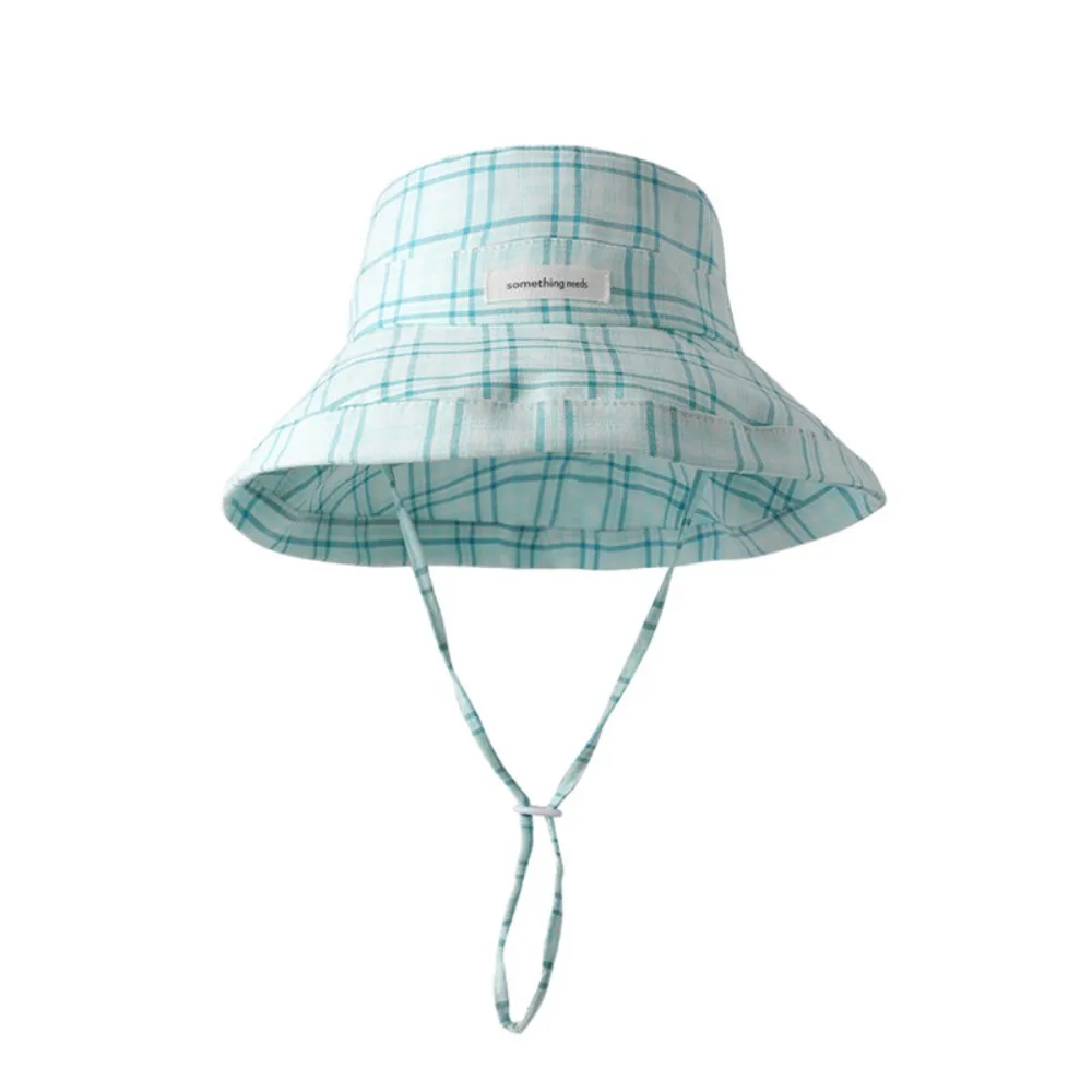 

New Plaid Fisherman Hat Adjustable Sun Protection Sunshade Hat Large Brim Sweet Sunscreen Hat Holiday
