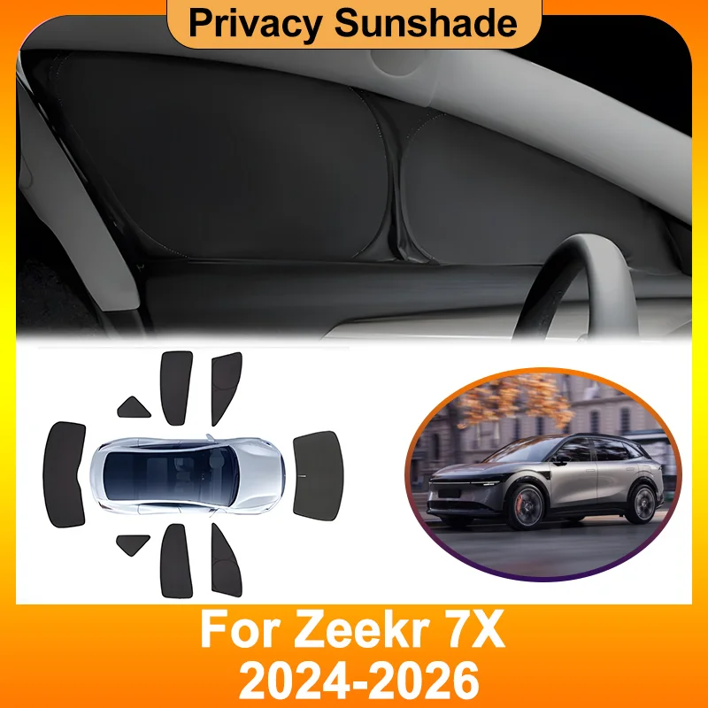 

Privacy Sunshades For Zeekr 7X CX1E 2024 2025 Sunscreen Window Covers Visor Heat insulation Curtain Windshield Car Accessories