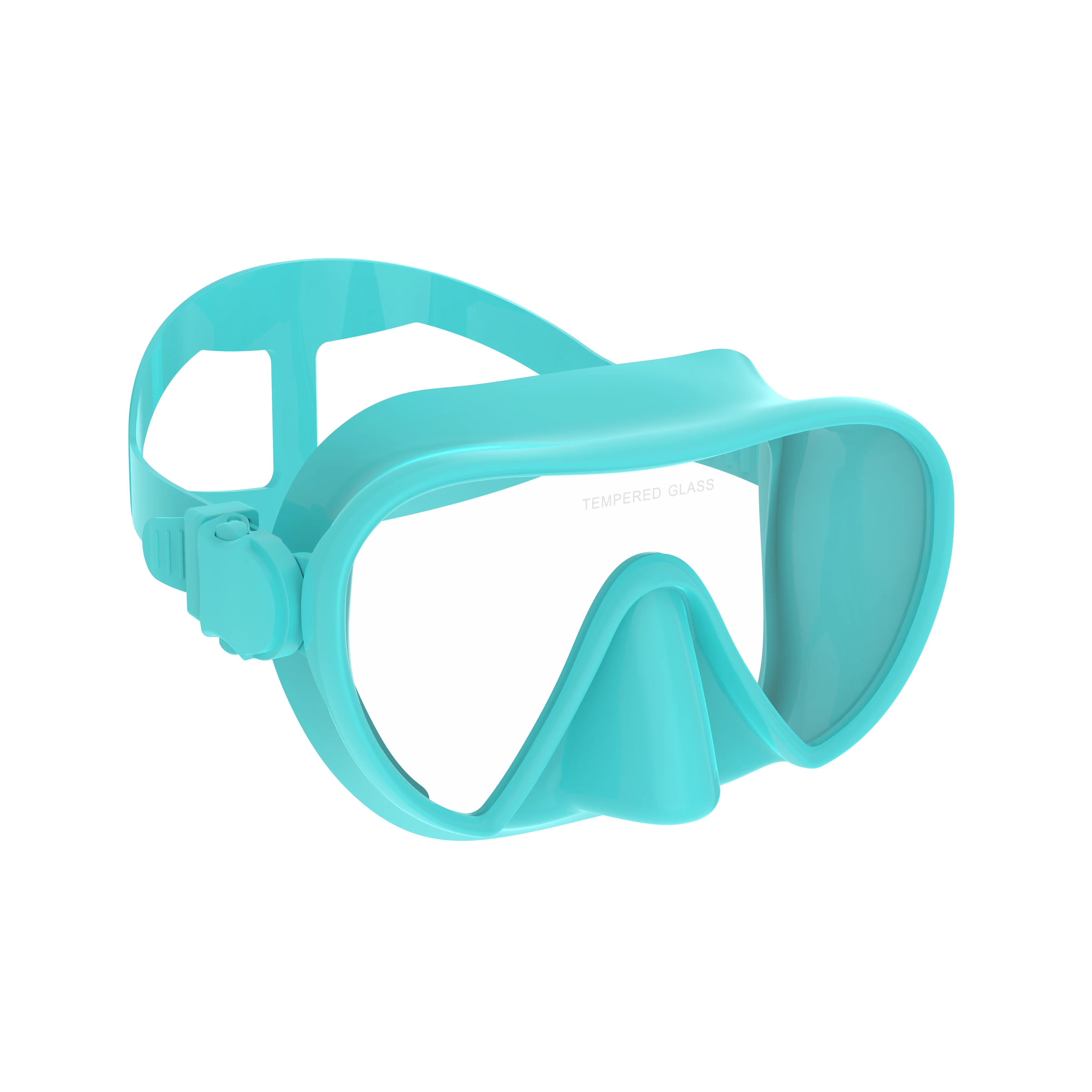 Rahmenlose Maske zum Tauchen, Schnorcheln, perfekte Dichtung, Silikonrock, Panorama-Schwimmbrille aus gehärtetem Glas, geeignet für Erwachsene – Detail 7