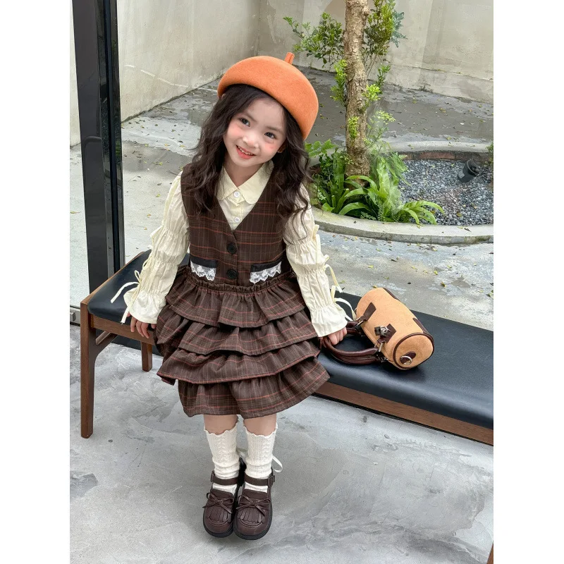 

Children's Korean New Style Girls' Vest Puffy Princess Dress Fashionable Trendy