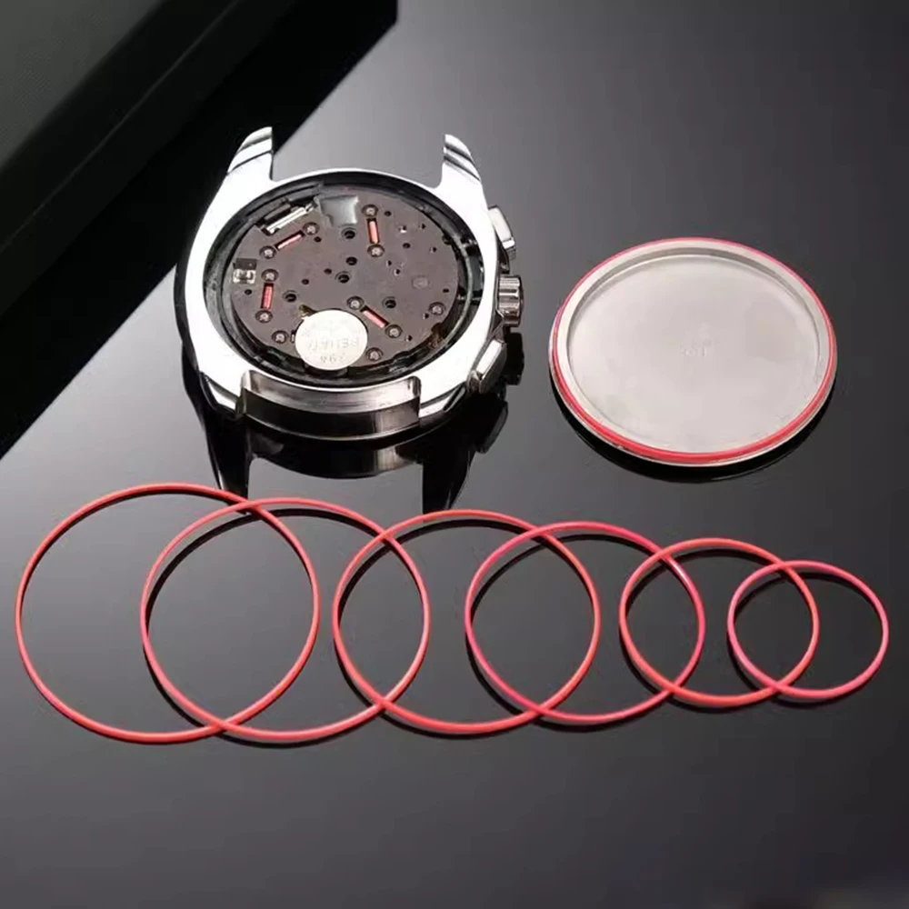 1/2/4PCS  Red Gasket Ring Dia 25-42MM Waterproof Gasket Fit For Tissot Watch Case Back Cover T035 Couturier 1853 Case Ring Part