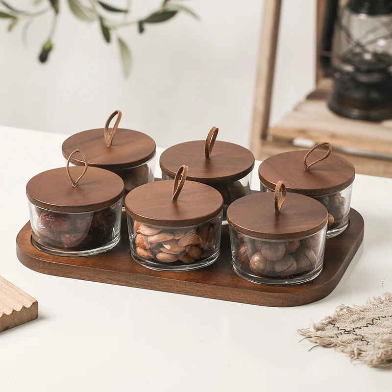 

Fruit Plate Home Snack Placement Plate Living Room Tea Table Compartment Dried Fruit Snack Plate Tea Shop Glass Bowl Tray