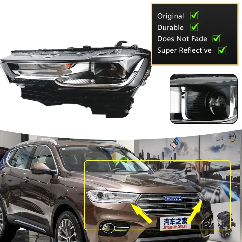 For Haval H6 2017 2018 2019 Blue Label Front Halogen Headlight Assembly Daytime Driver Running Light Fog Lamp Car Accessories