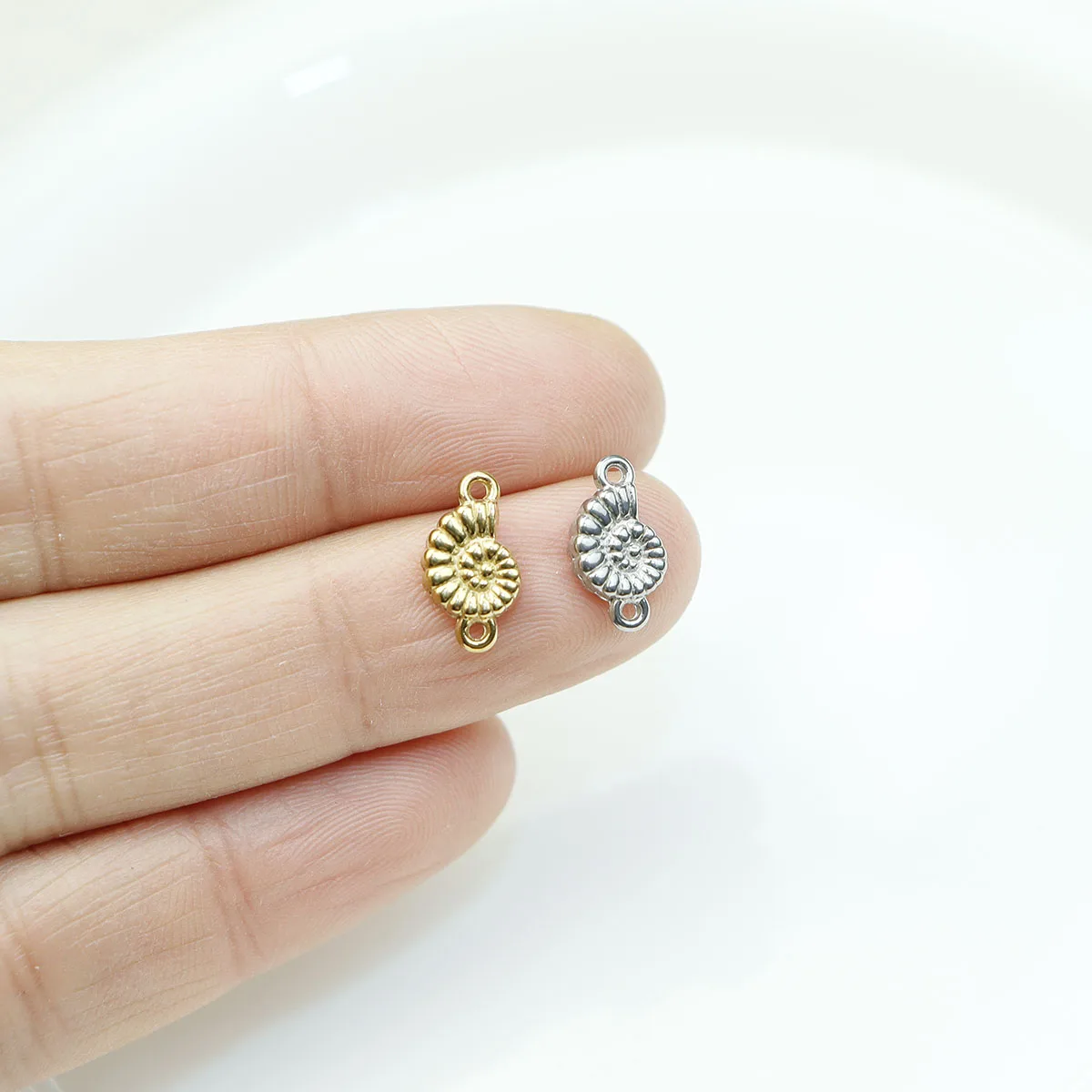 10pcs StainlessSteel Anti-allergy Sea Motif Connector Women's High Quality Fashion Jewelry Charms Pendant DIY Necklace
