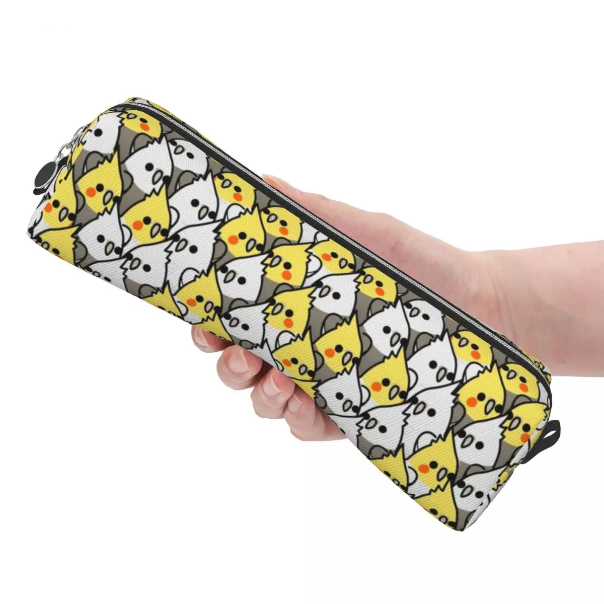 Cockatiel 앵무새 패턴 연필 케이스 학생을위한 동물 새 펜 상자 가방 대용량 학교 용품 화장품 연필 케이스