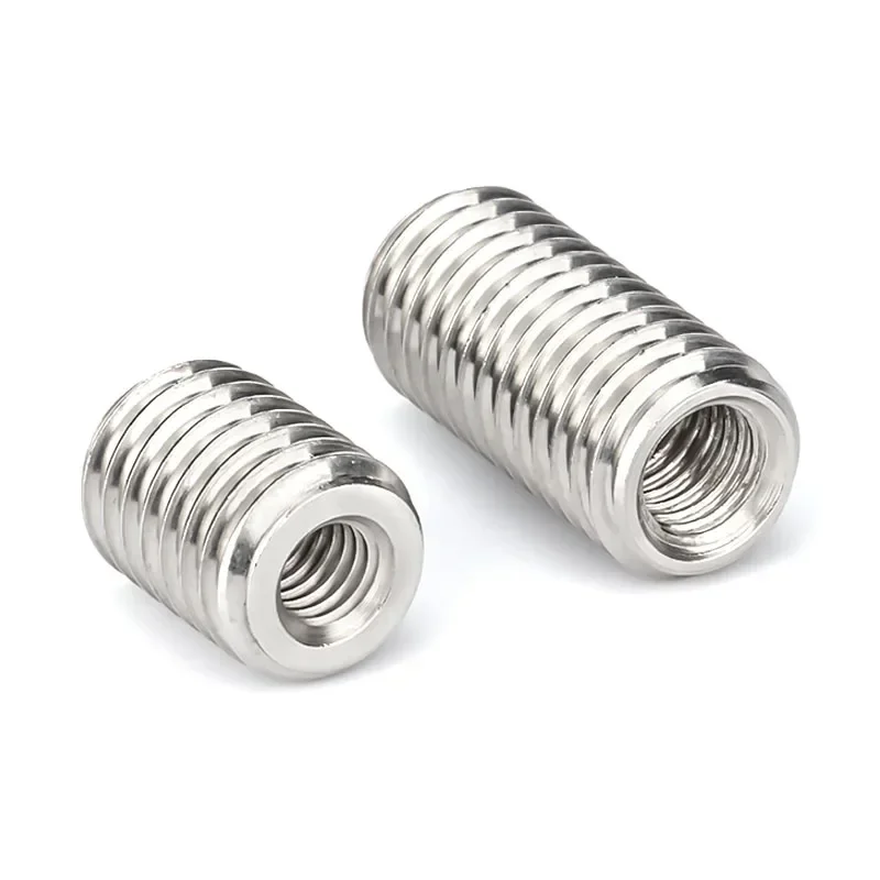 304 Stainless Steel Inside Outside Thread Adapter Screw M4 M5 M6 M8 M10 M12 M14 M16 M20 Wire Thread Insert Sleeve Conversion Nut