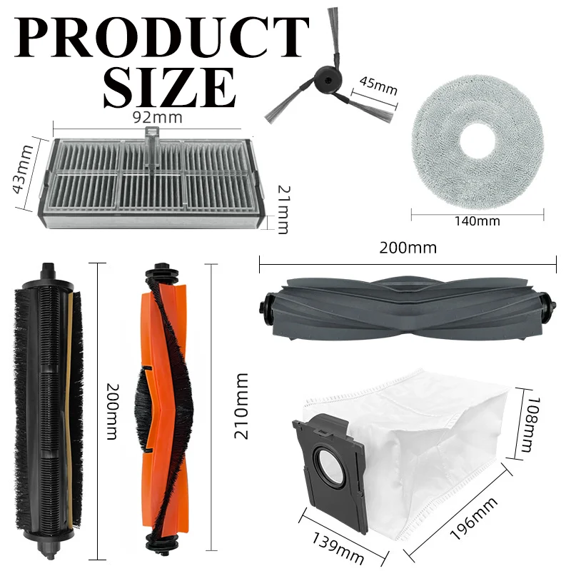 Dreame X40 Ultra / X40 Pro / L40 Ultra Robot Vacuum parts Main Side Brushes Mop Cloths HEPA Filters Dust Bags Accessories
