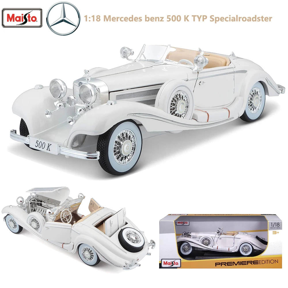 

Maisto 1:18 Mercedes Benz 500 K TYP 1936 Cars 1:18 Diecast Model Car Collection Gifts For Adults Children