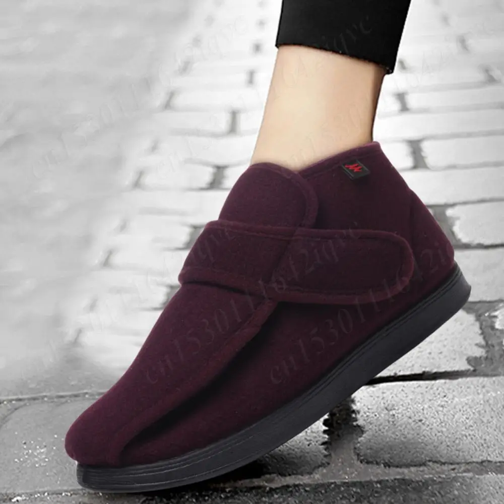 Scarpe per diabetici extra larghe Scarpe ortopediche slip-on antiscivolo Sneakers leggere per edema Sneakers con gancio e anello per piedi gonfi