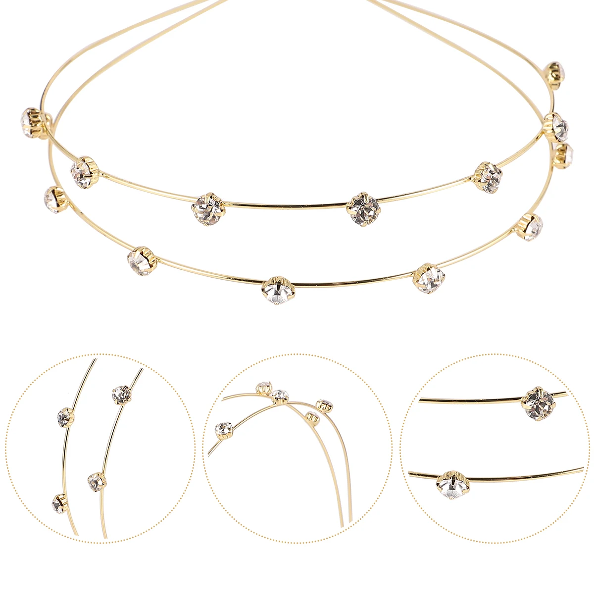 

12pcs Rhinestone Headb Hair Accessories Set Anti Rust Minimalist Headwrap Retro Style Metal Headdress Hair Hoops B Prom Party