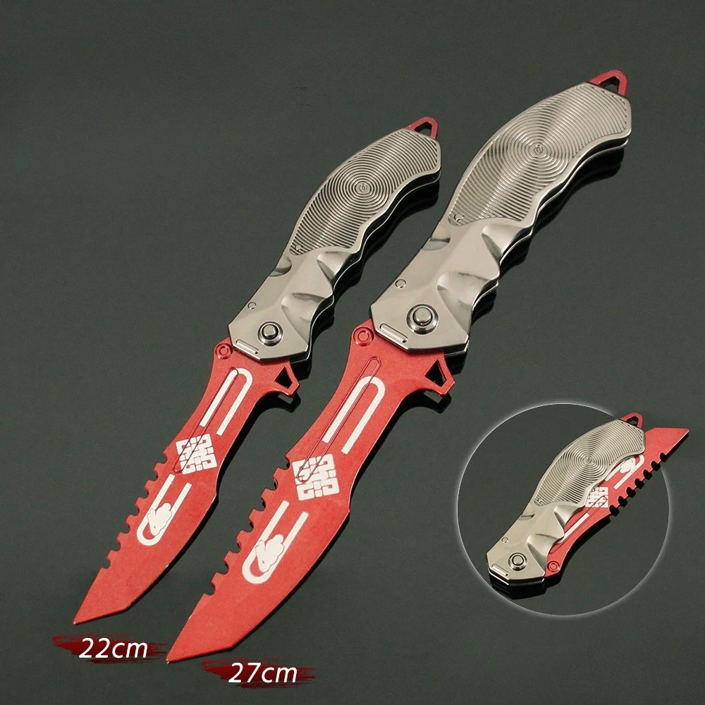 22 ซม.ARENA BREAKOUT: INFINTE กระต่ายมีดพับโลหะรุ่น Replica เกม Prop ทหาร Tainning มีดคอสเพลย์ความปลอดภัยของเล่นเด็ก