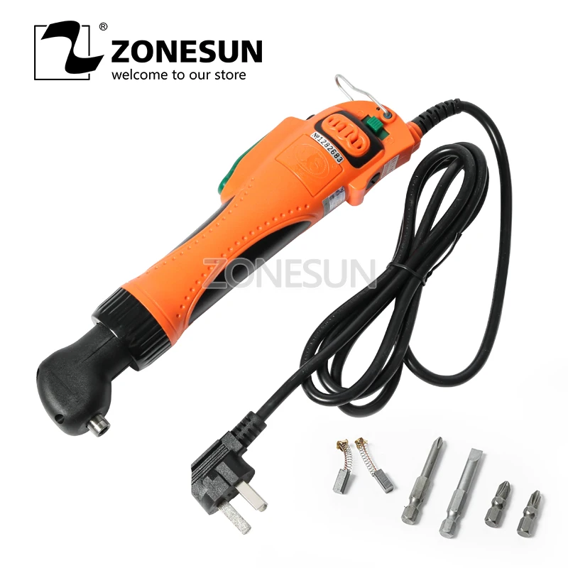 

ZONESUN Heavy Duty Right Angle Electric Screw Driver Hand Held Tool Torque Electric Screwdriver