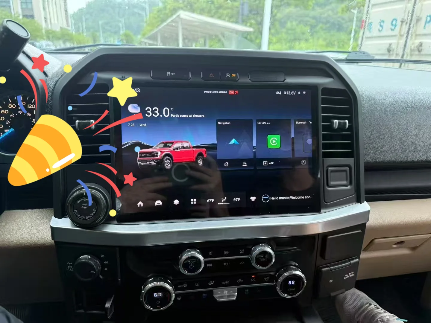 

13,1-дюймовый автомобильный радиоприемник для Ford F-150 F50 2022-2025 Android 13 Sync4 CarPlay GPS карта навигации мультимедийное головное устройство
