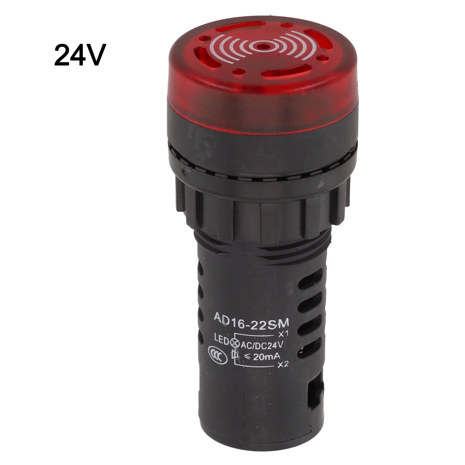 AD16-16SM Buzzer 12V 24V 220V Flash Signal Light Red LED Active Buzzer Beep Alarm Indicator Red 22MM Signal Light