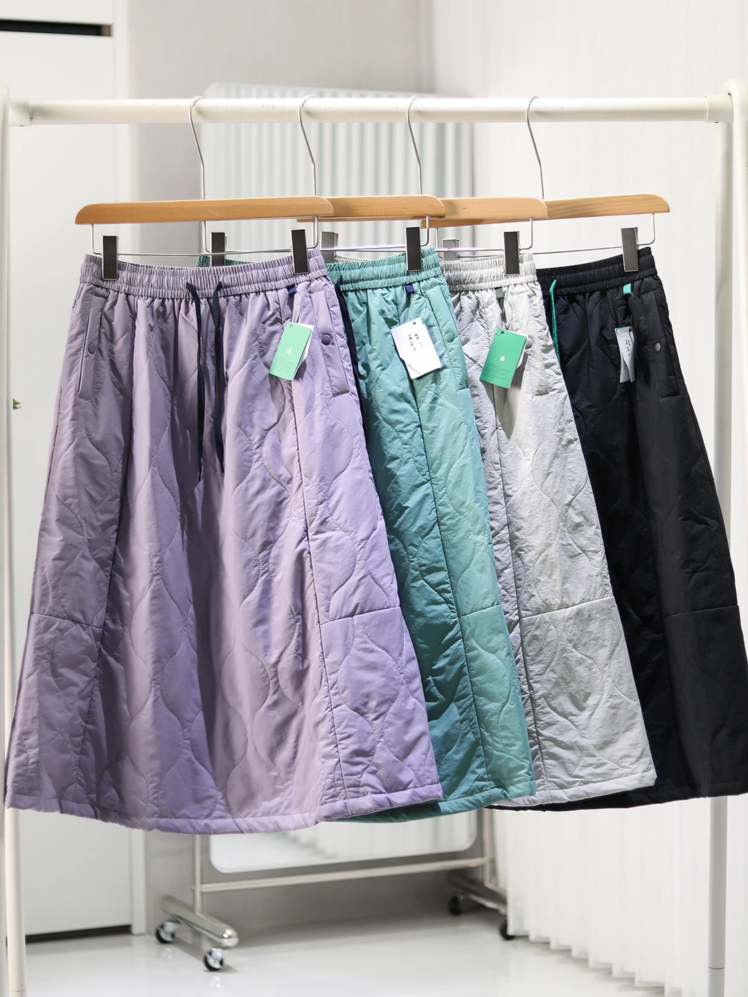 

Outdoor Women's Mid-Length A-Line Skirt Lightweight Water-Resistant Cotton Insert Elastic Waist Casual Sle Warmth Functional