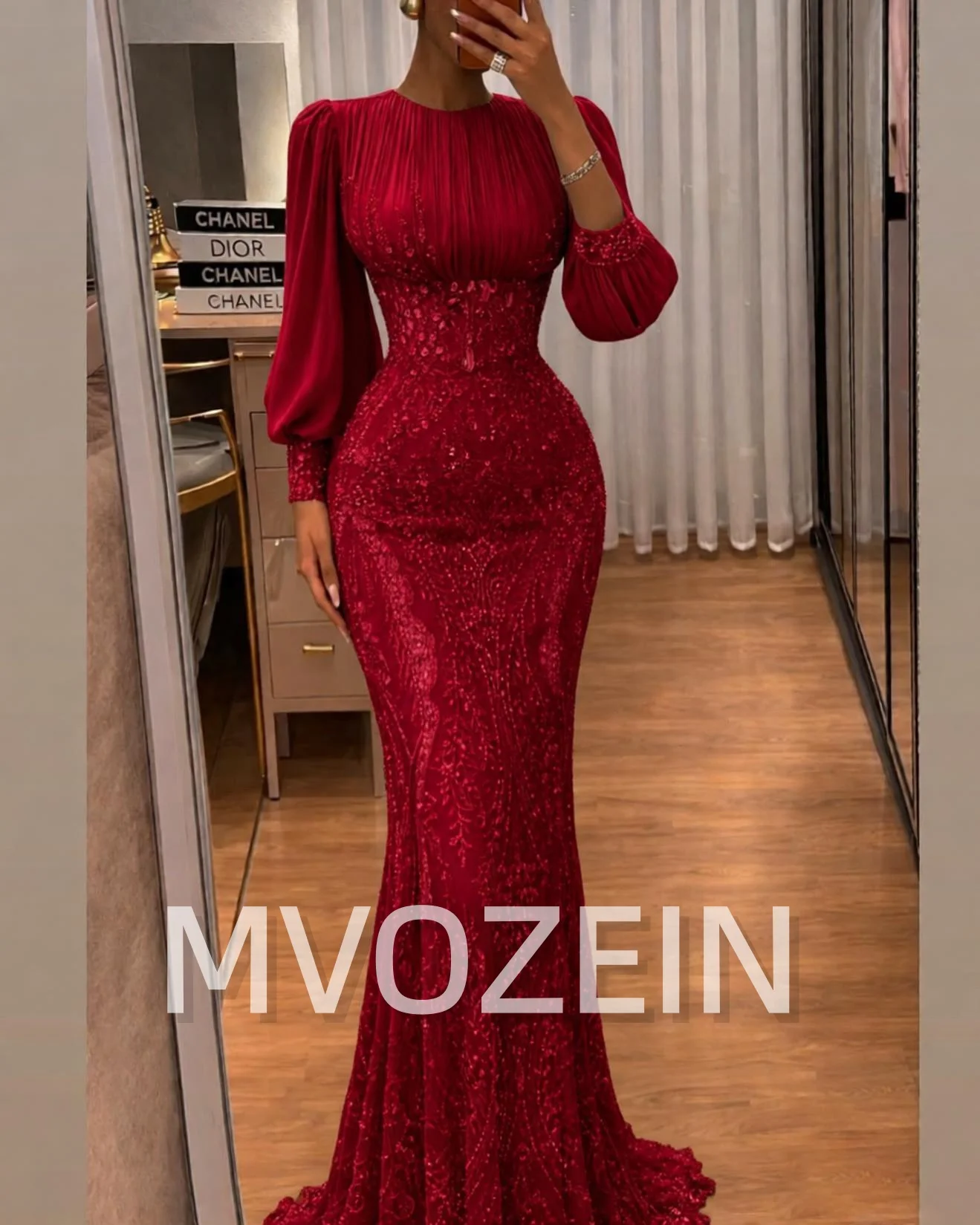 MVOZEIN New Arrival Mermaid Evening Dress Satin A-Line Round Collar Wedding Guest Dresses Elegant Women's Wedding Party Attire image 4