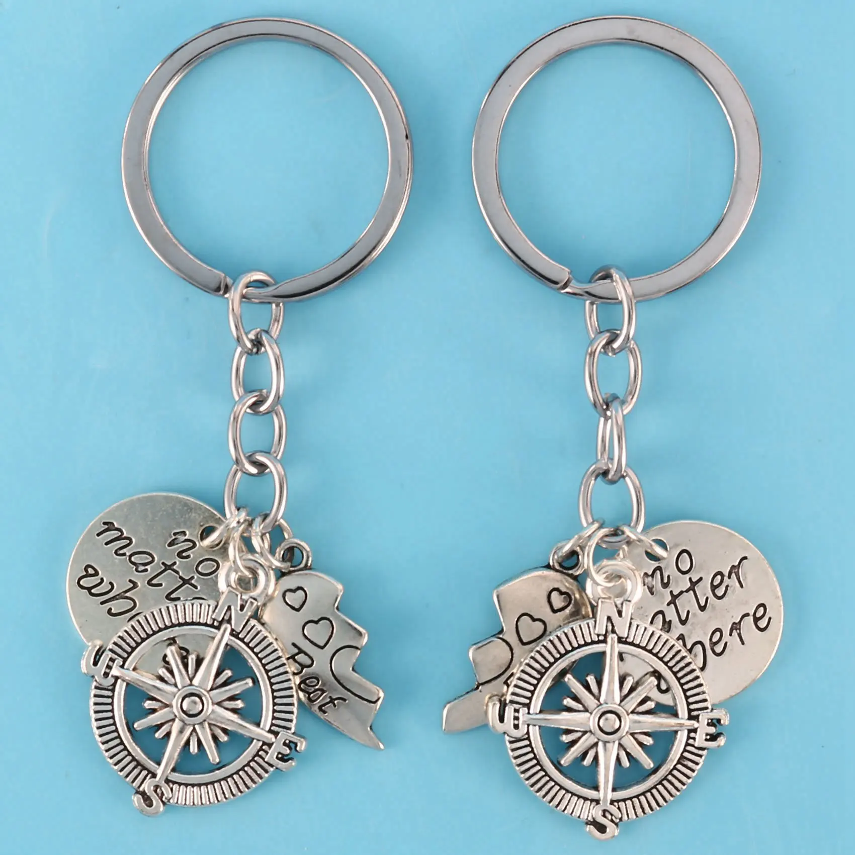 B94A BBF Best Friends Keychains Friendship Love Gift Keyrings For Women (2Pcs)