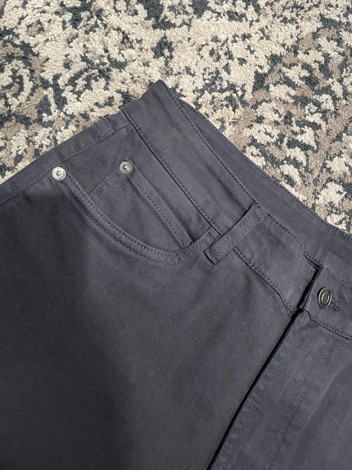 Old Money Style LP Mens Cotton Jeans Spring Summer Thin Stretch High Waisted Tapered Jeans With Leather Detail Casual Versatile