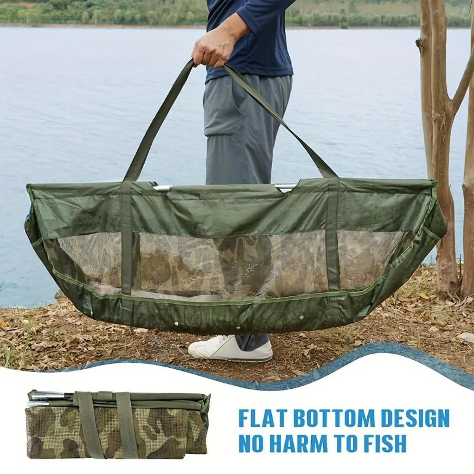 

Boat Shaped Fish Transport Bag Practical Bass Carp Catfish and More Folding