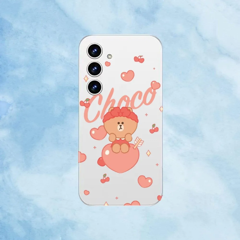 Cute F-friends L-line Bear Bunny Phone Case For Samsung Galaxy A52 A12 A51 S21 Edge S22ULTRA LITE Plus Ultra Transparent Cover