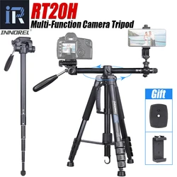 RT20H Horizontal Camera Tripod & Monopod with 360° Head Lightweight Travel Aluminum Professional Tripod Stand for DSlLR Phone