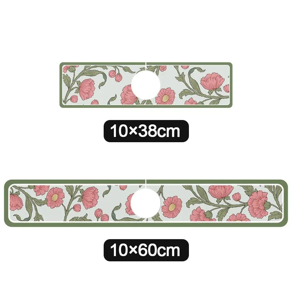 1Pcs Diatom Mud Faucet Mat Water Ripples Kitchen Bathroom Drainage Pad Wash Basin Large Sink Splash Pad Countertop Protector