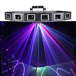6 Lenses DMX Laser Stage Light Projector RGB Beam Disco Show DJ Party Lighting