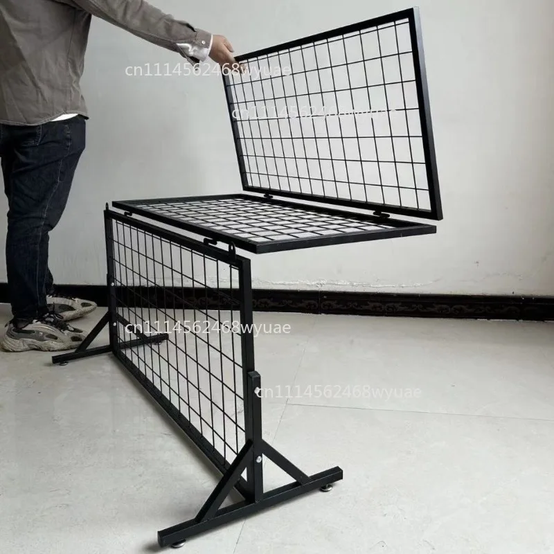 Stall jewelry display stand Stall simple outdoor storage rack Grid rack Floor-to-ceiling exhibition Folding portable shelf
