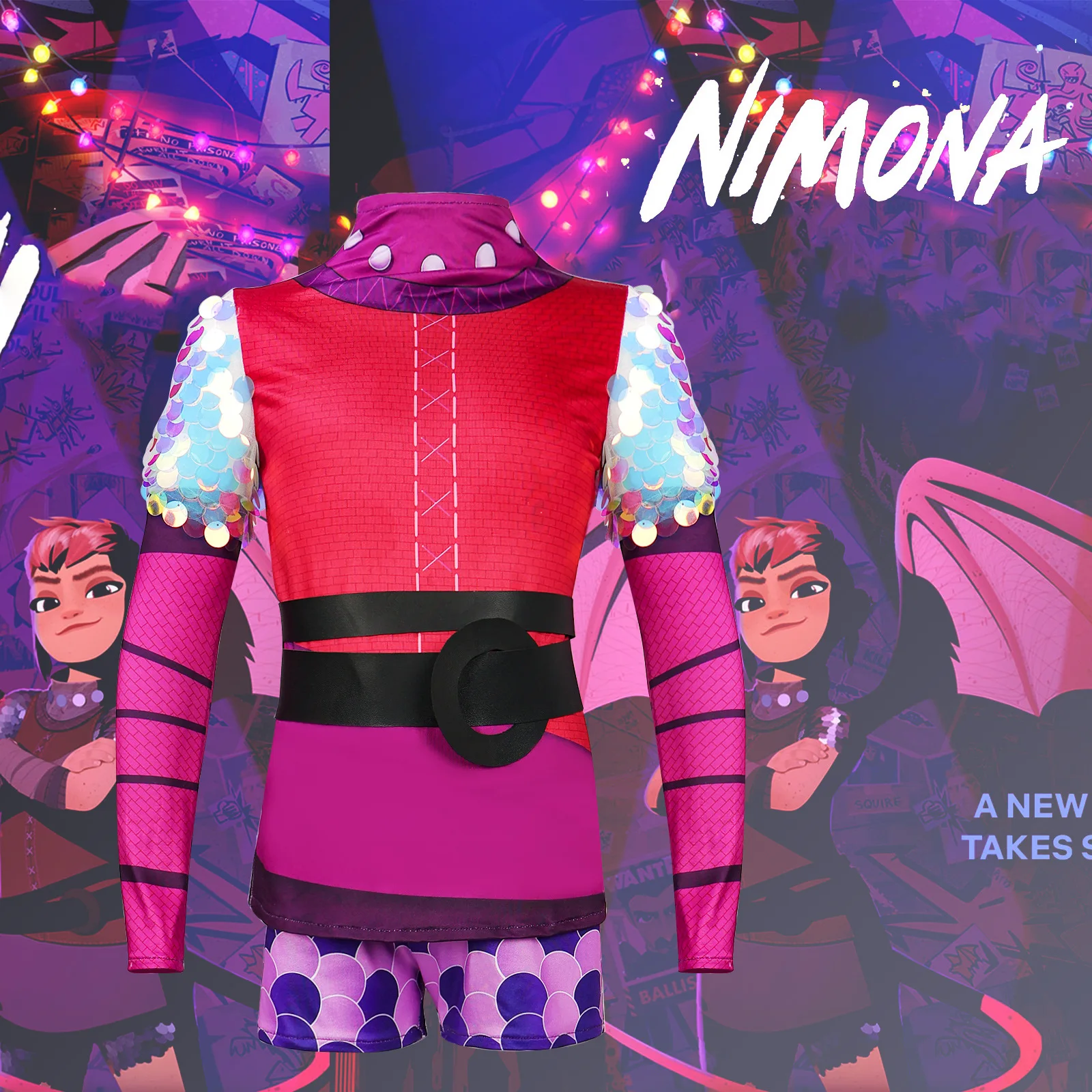 

Nimona Halloween Monster Girl Cosplay Costume For Girls, Children's Anime Character Performance Costume