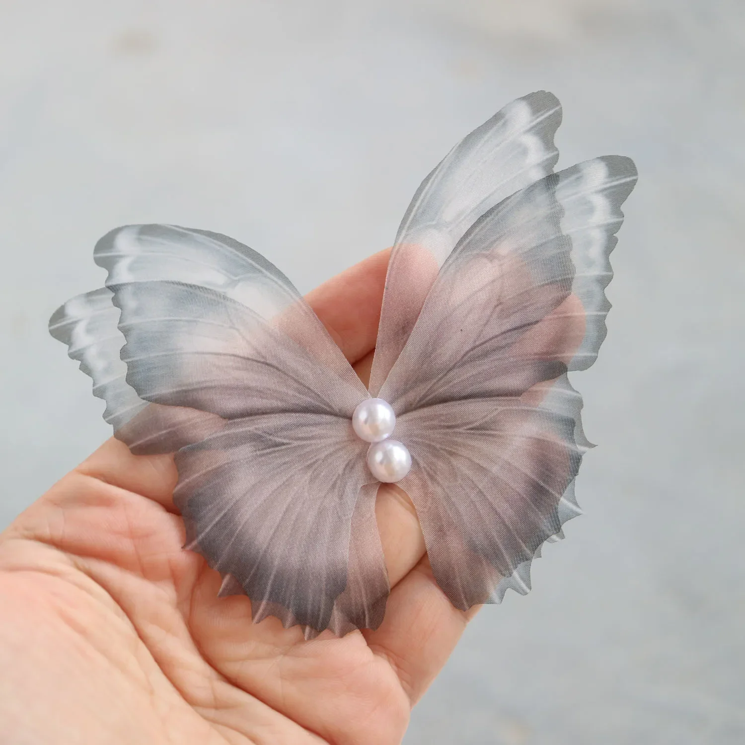 6pc DIY fashion organza butterfly Patches for clothing Embroidery patches  bags decorative parches applique sewing craft