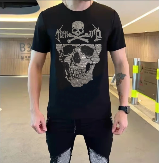 Designer Rhinestone T-shirt Popular men's gifts Boys top tees drop shipping 2025 tees drop shipping 089