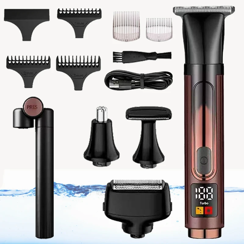 

4in1 Professional Electric Self Back Shaver Extreme Long Handle Back Hair Shaving Hair Clipper Nose Hair Trimmer Body Grooming