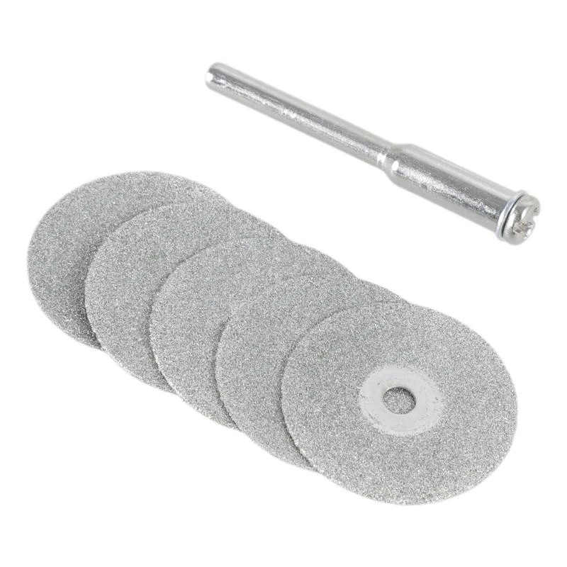 A2UD Hot 5 PCS 22mm Emery Diamond Cắt lưỡi khoan Bit+1 trục gá cho bộ